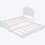 Lit plateforme en bois avec tête de lit et lit gigogne, blanc-1713365812
