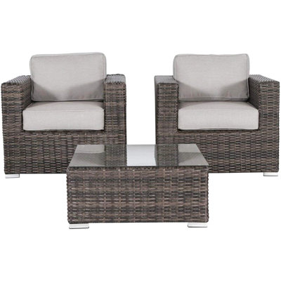3-Piece Wicker Rattan Patio Sofa Set – Resort-Grade Outdoor Seating With Cushioned Comfort