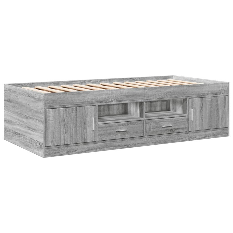 Vidaxl Daybed With Drawers, Grey Sonoma, Single (3')