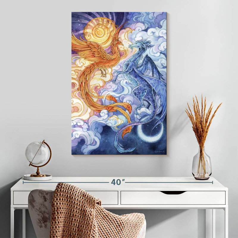 Dragon Brampt Sun et lune, H 30 po x l 20 po
