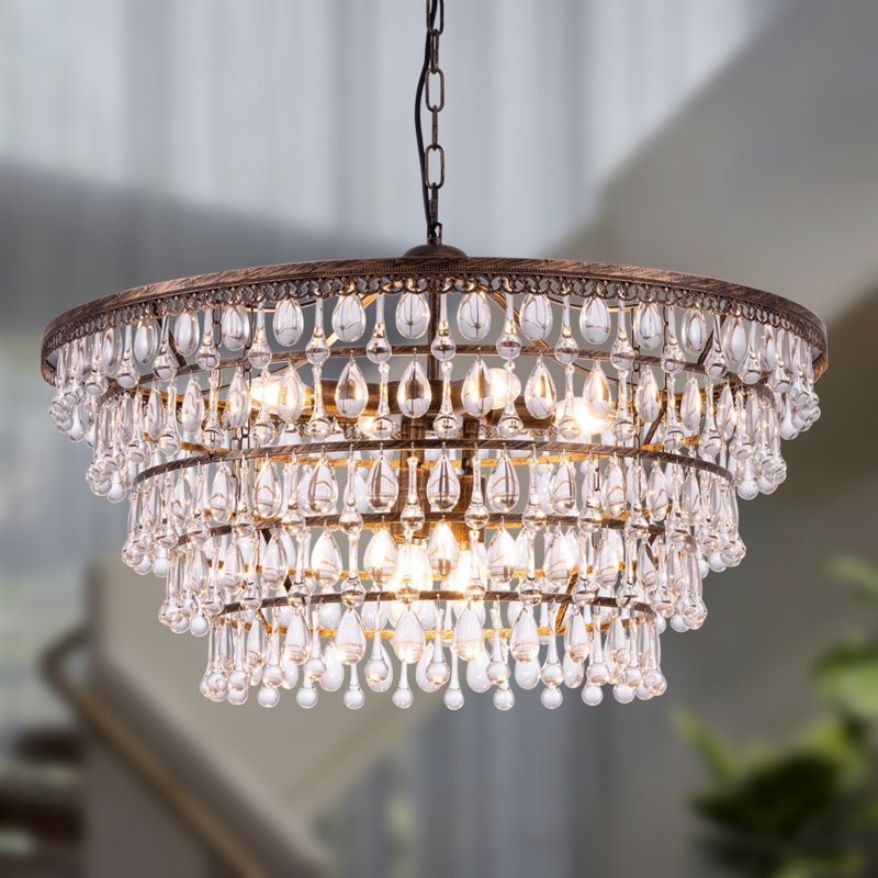 7 - Light Dimmable Tiered Chandelier