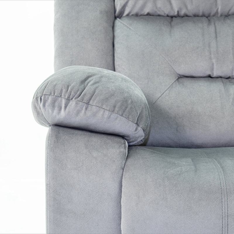 Everrett Upholstered Recliner, Dark Gray Velvet, Manual - Handle / Lever