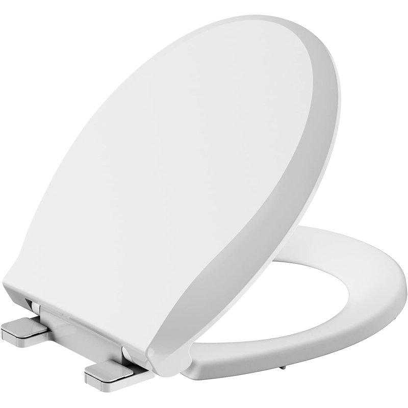 Siège de toilette rond 17 po à fermeture en douceur et à fermeture rapide, Blanc