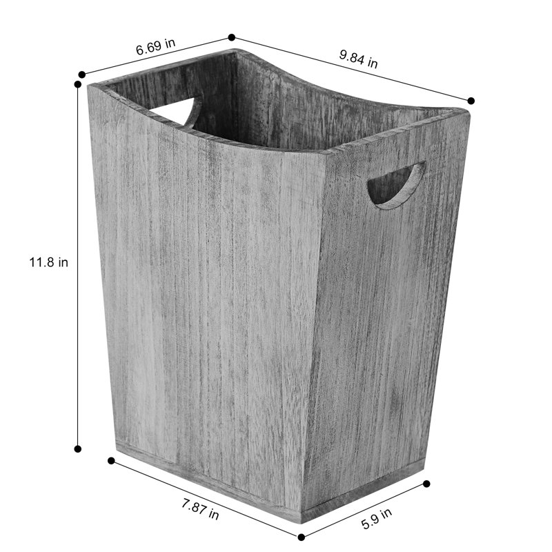 Poubelle en bois Rustic Farmhouse, Gris