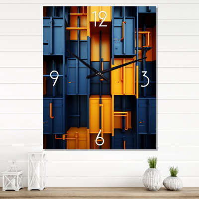 Horloge murale Industrial Symmetry Collage I - Cityscapes