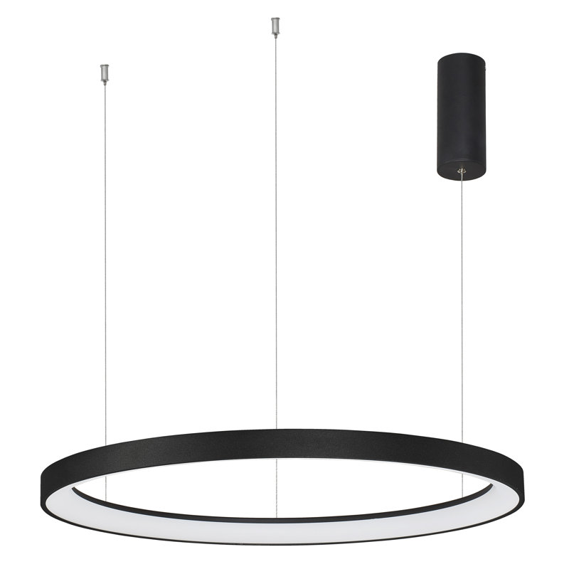 1 - Light LED Single Pendant, Black, 3.5cm H x 78cm W x 78cm D