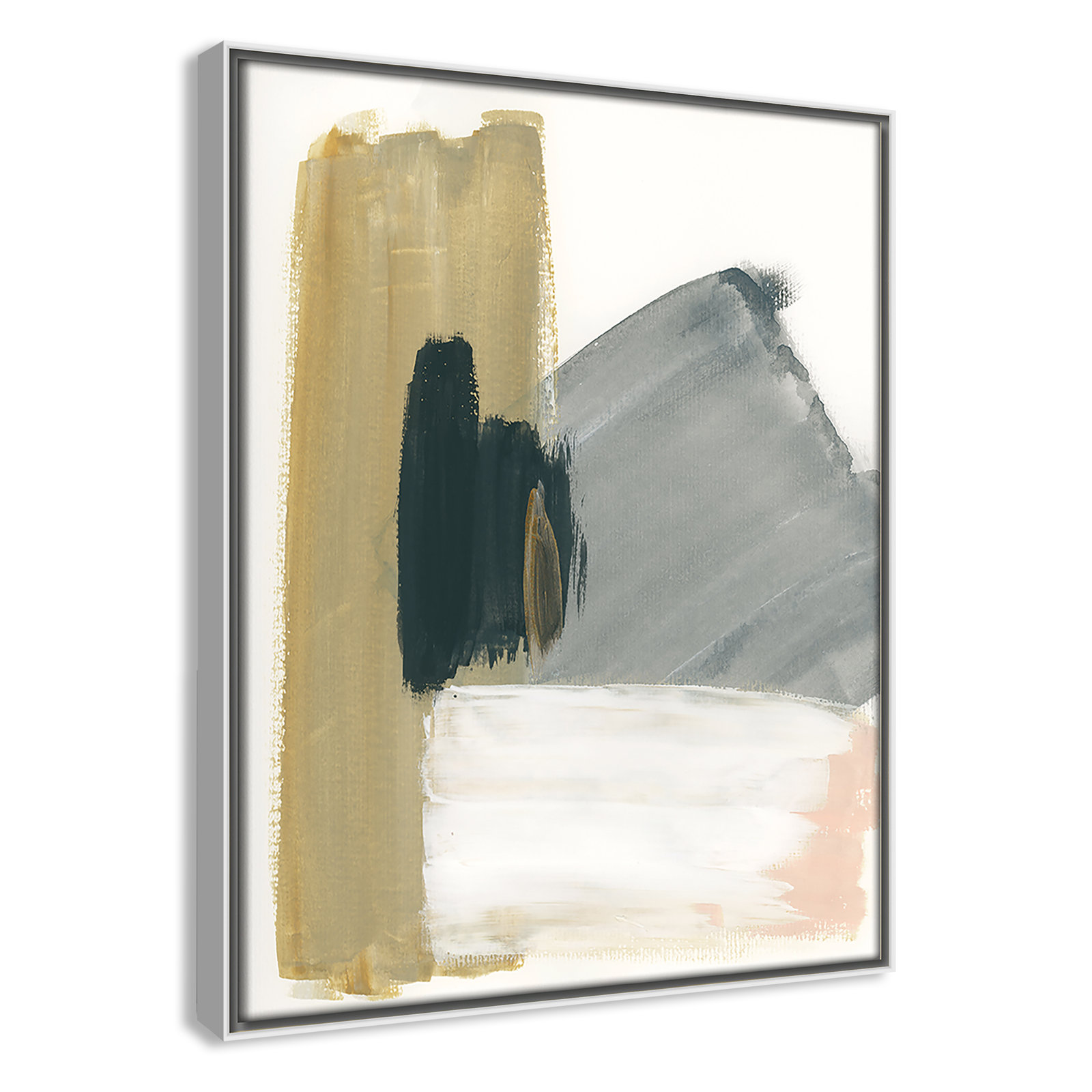 Herma "Marble Block Symmetry II" Print, 15.5" H x 12.5" W x 2" D, White Framed