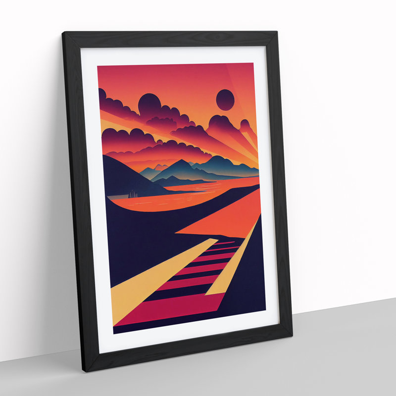 Breathtaking Sunset - Single Picture Frame Print, Black, 64cm H x 46cm W x 2cm D