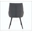 Ensemble de 2 chaises de salle à manger en similicuir gris foncé avec filet doré et pieds sablés noirs pour une élégance et un confort modernes