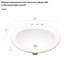Lavabo de salle de bain encastré en céramique blanc ovale 20 po x 18 po - Moderne, élégant, teinté - pour divers environnements 20 po x 18 po élégant, résistant aux taches