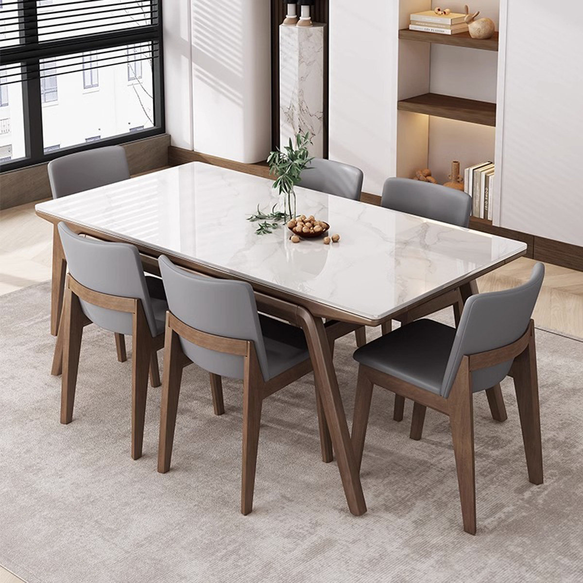 Modern Simple Rectangular Sintered Stone Dining Table