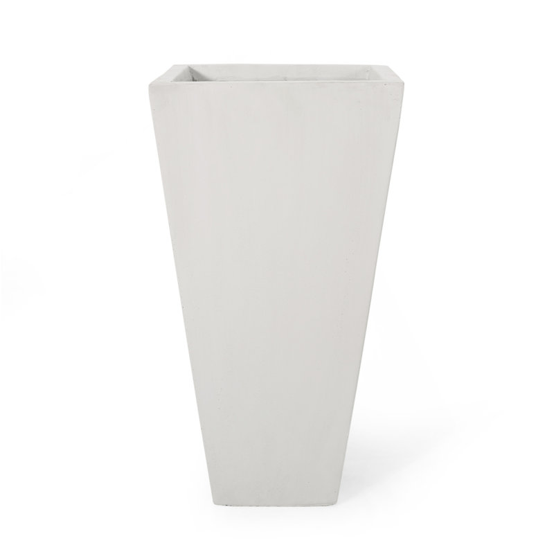 Petit pot à fleurs 13 po MGO, H 24,75 po x l 13 po x P 13 po, Blanc mat