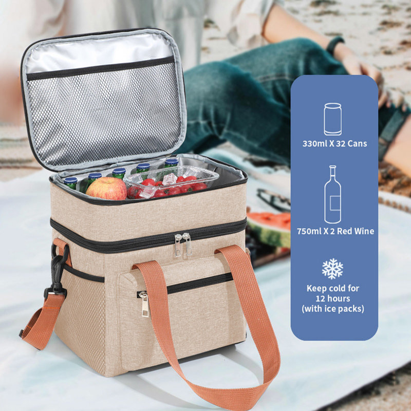 Sac isotherme pour bouteille d'eau avec double couche imperméable pour bouteille de lait Bento et boîte à repas, KH