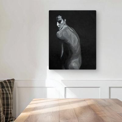 Denuded - Figurative White Metal Print for Home Decor