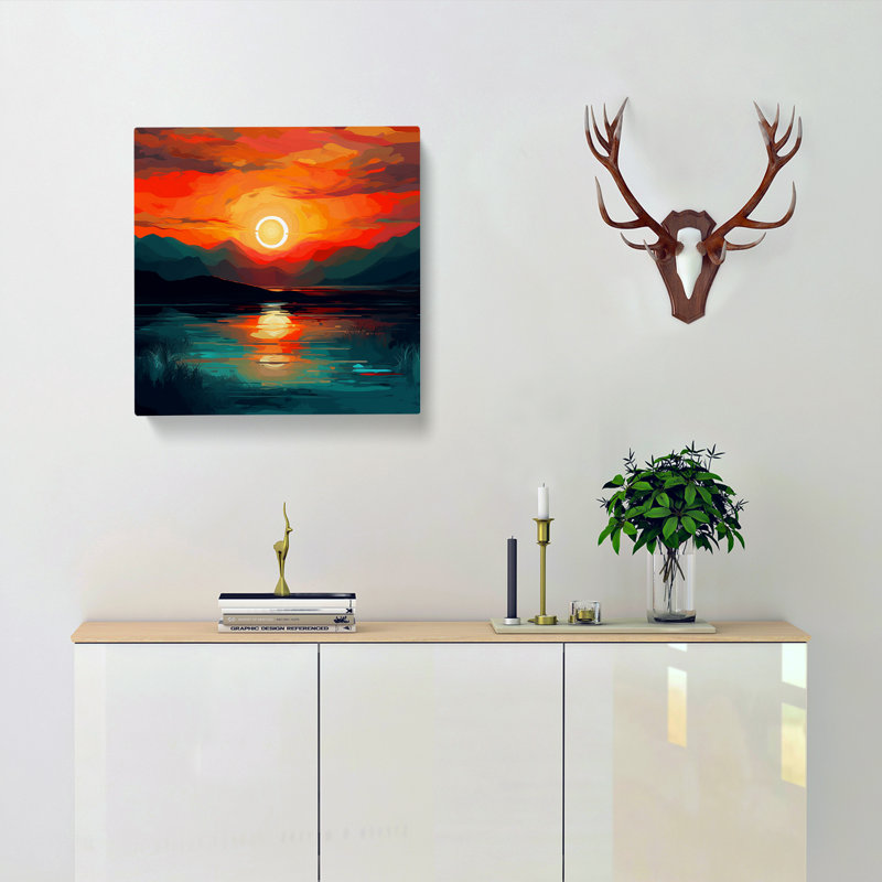 Sunset Digital Art No.1 - Wrapped Canvas, 35cm H x 35cm W x 3cm D