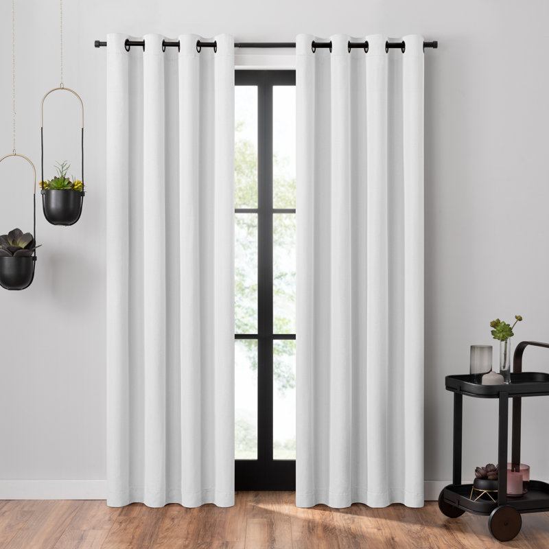 Blackout Curtain Single Panel, White, 50" W x 95" H