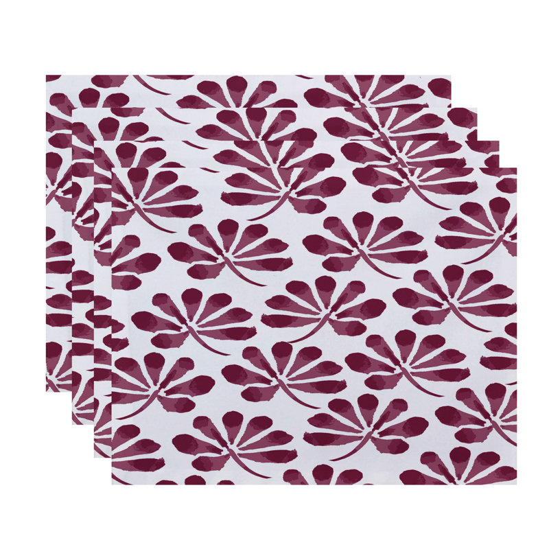 Allen Park Polyester Floral Rectangle Placemat, Aqua