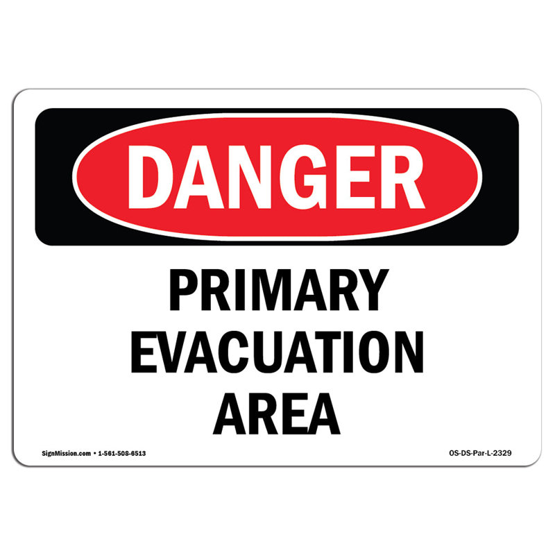 OSHA Danger Sign, 18" H x 24" W x 0.1" D