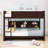Queen Over Queen Bunk Bed With Shelves, Charging Station, Ladder & Guardrails-1223927667