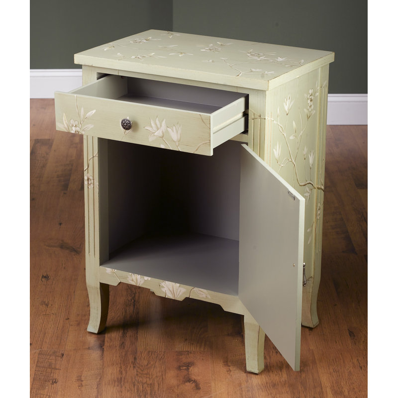 Solid Wood Top End Table with Storage