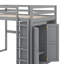 Lit mezzanine double avec tablettes et DEL-809838829