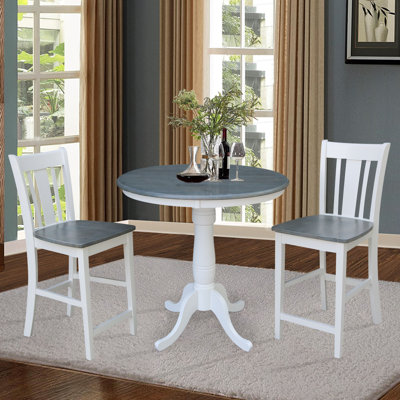 Drilon 3 - Piece Counter Height Solid Wood Dining Set