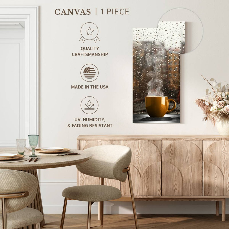 «Morning Cup Of Coffee», reproduction sur toile, H 30 po x l 15 po x P 1,25 po
