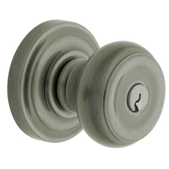 Colonial Keyless Door Knob, Lifetime (PVD) Polished Brass, Keyed Different