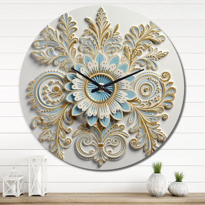 Horloge murale blanche et bleue