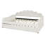 Lit de jour double avec couchette en velours blanc - Revêtement en velours, pieds robustes, revêtement d'appoint fonctionnel pour le salon et apparence élégante escamotable, fabrication stable, solution de couchage polyvalente-36649193