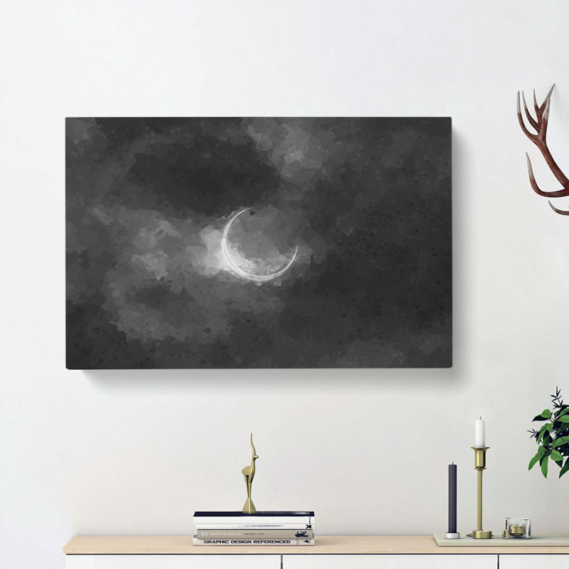 Eclipse Of The Moon In Abstract - Wrapped Canvas, 60cm H x 91cm W x 3cm D