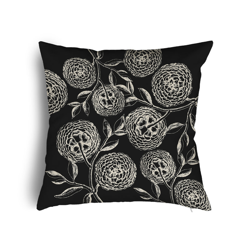 Astro Floral Square Cushion, 45cm H x 45cm W x 13cm D, Navy