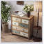 Commode d'appoint rétro en bois avec 6 tiroirs, commode de rangement rustique multicolore sculptée pour chambre à coucher, salon, décor de style campagnard (L 25,59 po x l 12,6 po x H 33,07 po)