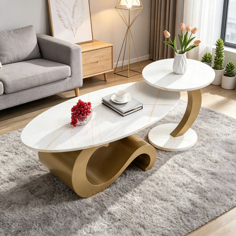 Ensemble de 2 tables basses Modern Nesting avec base robuste