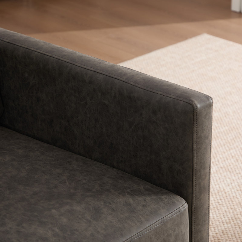 Fauteuil pivotant rembourré 30,7 po Pu, Gris