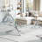Brazeal 22.08" Square Cross Legs Glass Top End Table-1492081590