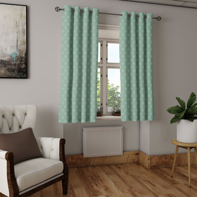 Rideau à 2 panneaux avec œillets East Urban Home, 50 po x 108 po, vert réséda