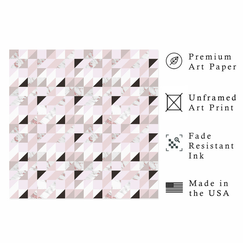 Abstract Triangle Pattern II Mid-Century Modern Unframed Art Print, 10" H x 10" W