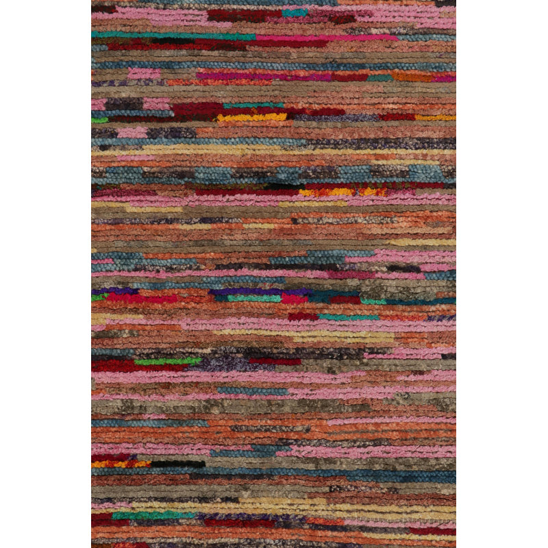 Moroccan Hand Knotted Silk Area Rug, Runner 3' x 10'