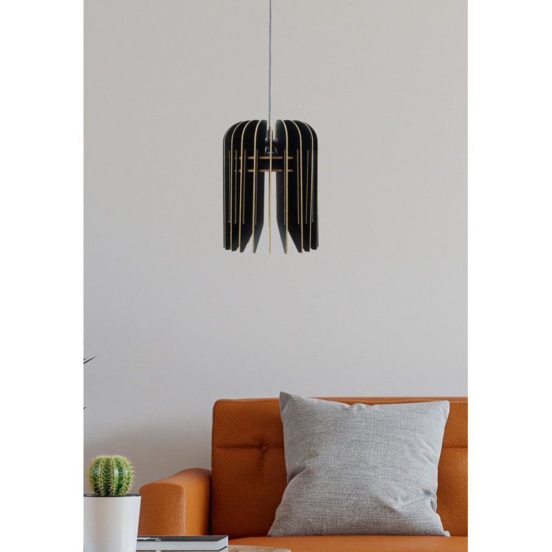 Luminaire suspendu géométrique unique 1 lumière, Noir, Noir