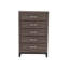 Grande commode rustique en bois massif à 5 tiroirs, conception simple pour plus de rangement et esthétique moderne dans les chambres