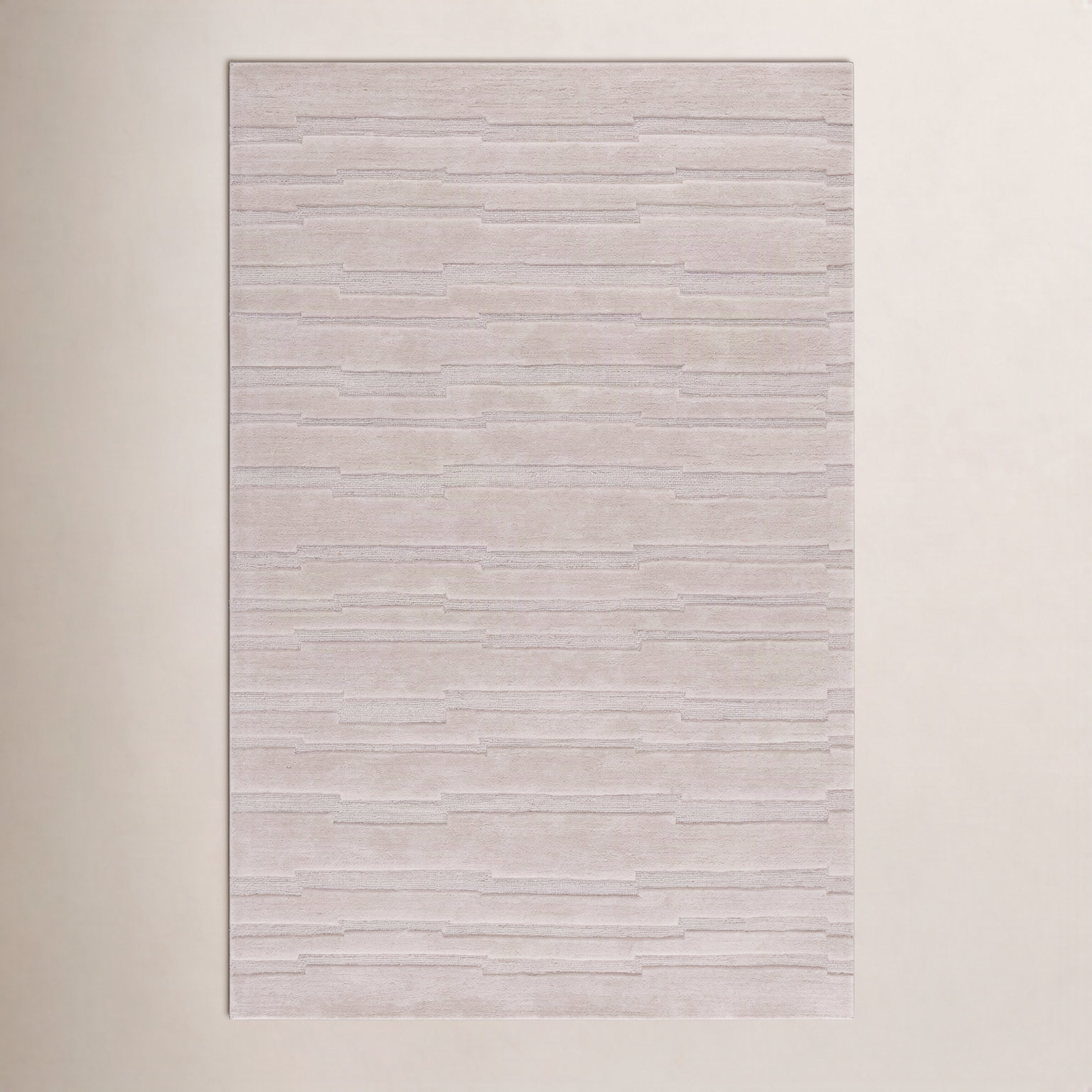 Elona Beige Hand-Tufted Wool Rug, Rectangle 5' x 8'
