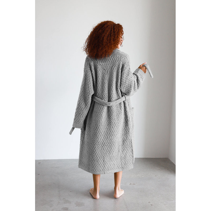 Snug Waffle Robe, XL, Cloud Gray