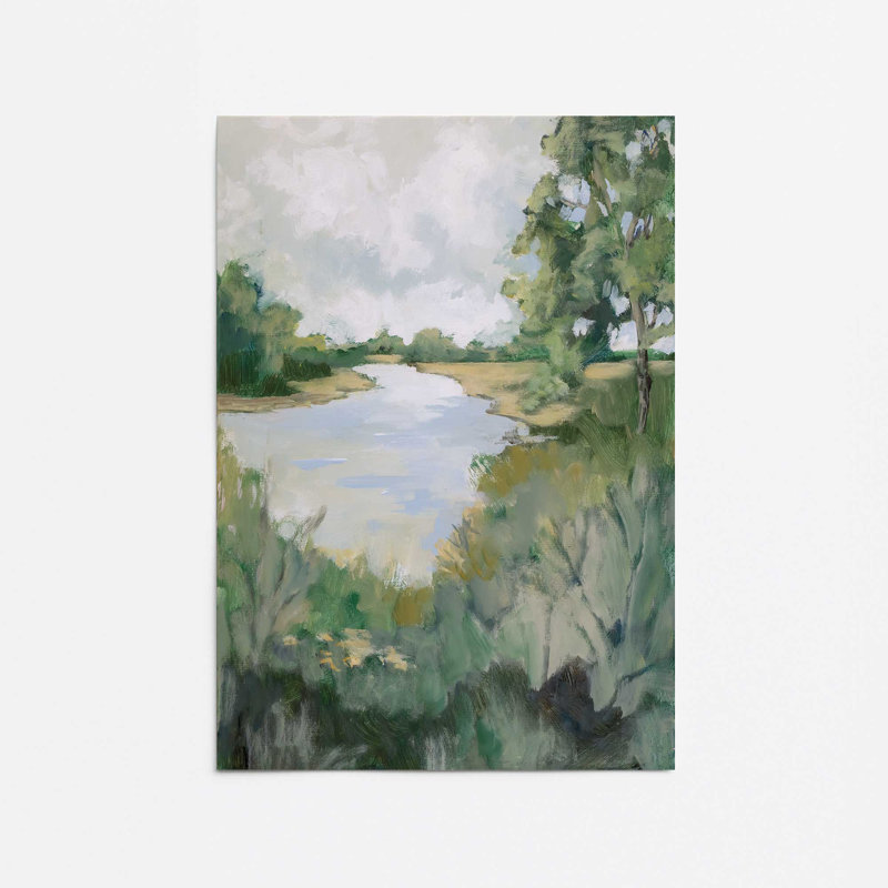 Peaceful Riverside View I Print, H 14 po x l 11 po, Sans cadre, papier