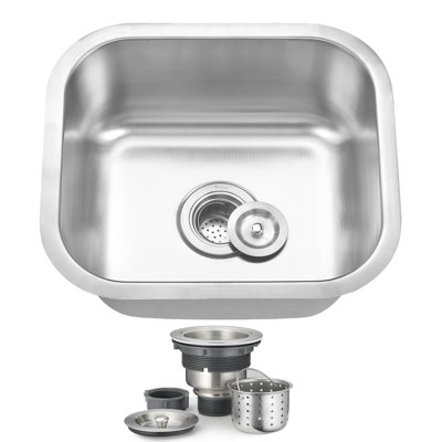 18" L x 16" W Undermount Kitchen Sink with Accessories