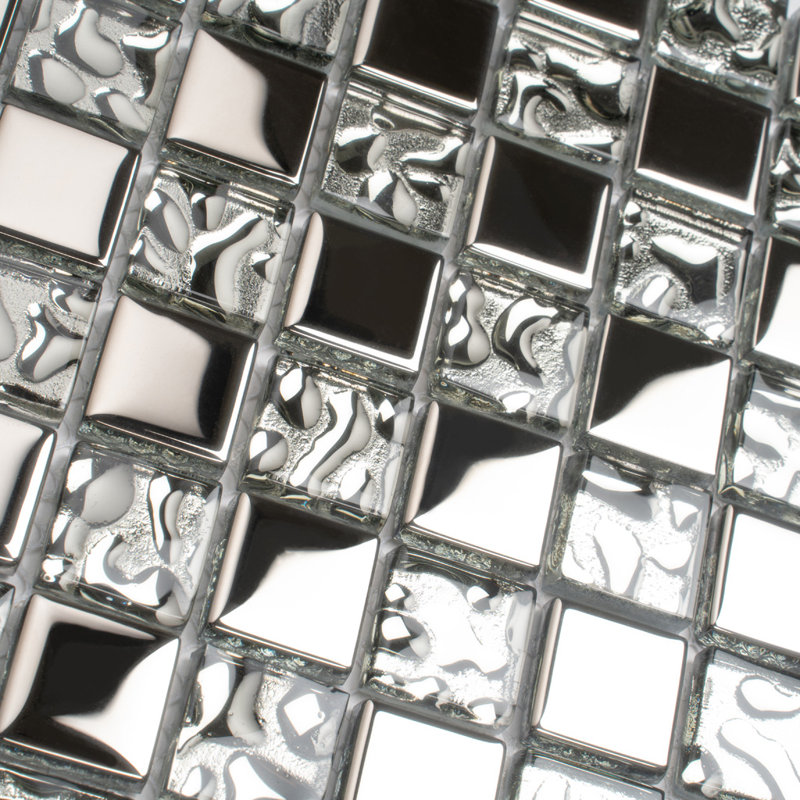 11.8" X 11.8" Polished Glass Mosaic Tile