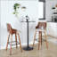 Tabouret de bar à hauteur fixe avec pivotant, repose-pieds carré en métal - ensemble de 2