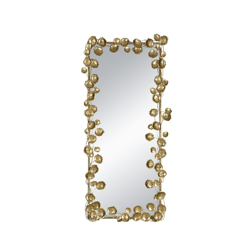 61" X 31" Full Length Mirror With Golden Leaf Accents