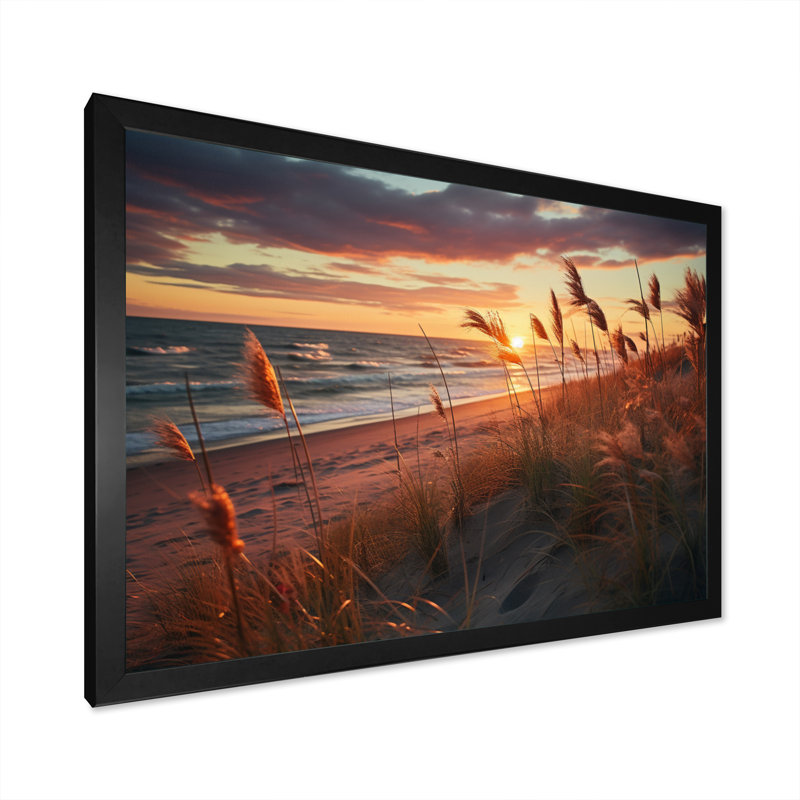 " Golden Sands A Mesmerizing XIII ", 12" H x 20" W x 1" D, Black Picture Framed