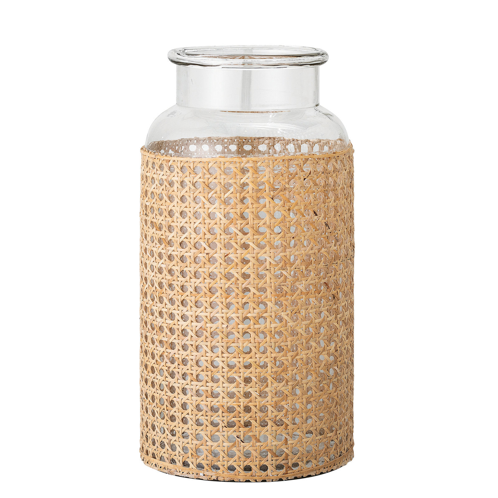Fogel Glass Table Vase, 14.5" H x 6.75" W x 6.75" D, Beige